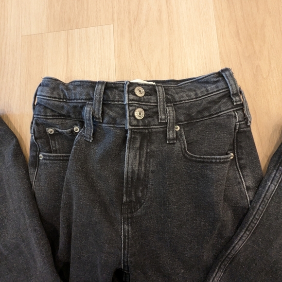 Abercrombie & Fitch Black Double Waist Band Ankle Straight Ultra High Ri… - Picture 8 of 8